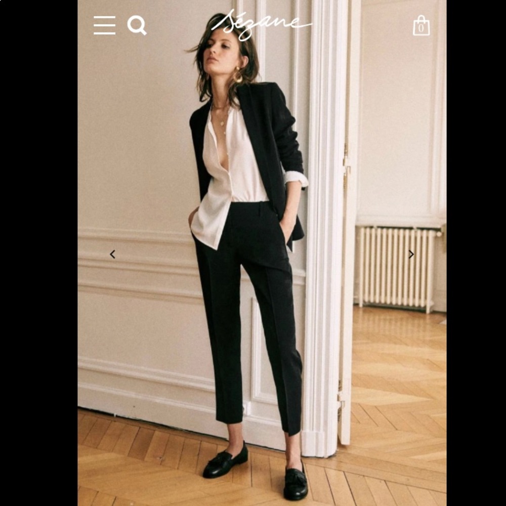 NWT Sezane Black Trousers US 6